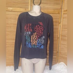 Peloton dark gray long sleeve pullover crew neck top shirt woman’s Medium